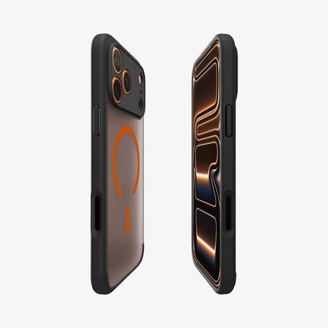 Husa de protectie Spigen Ultra Hybrid MagSafe (ACS10482) compatibil cu iPhone 17 Pro Max, Frost Black / Portocaliu