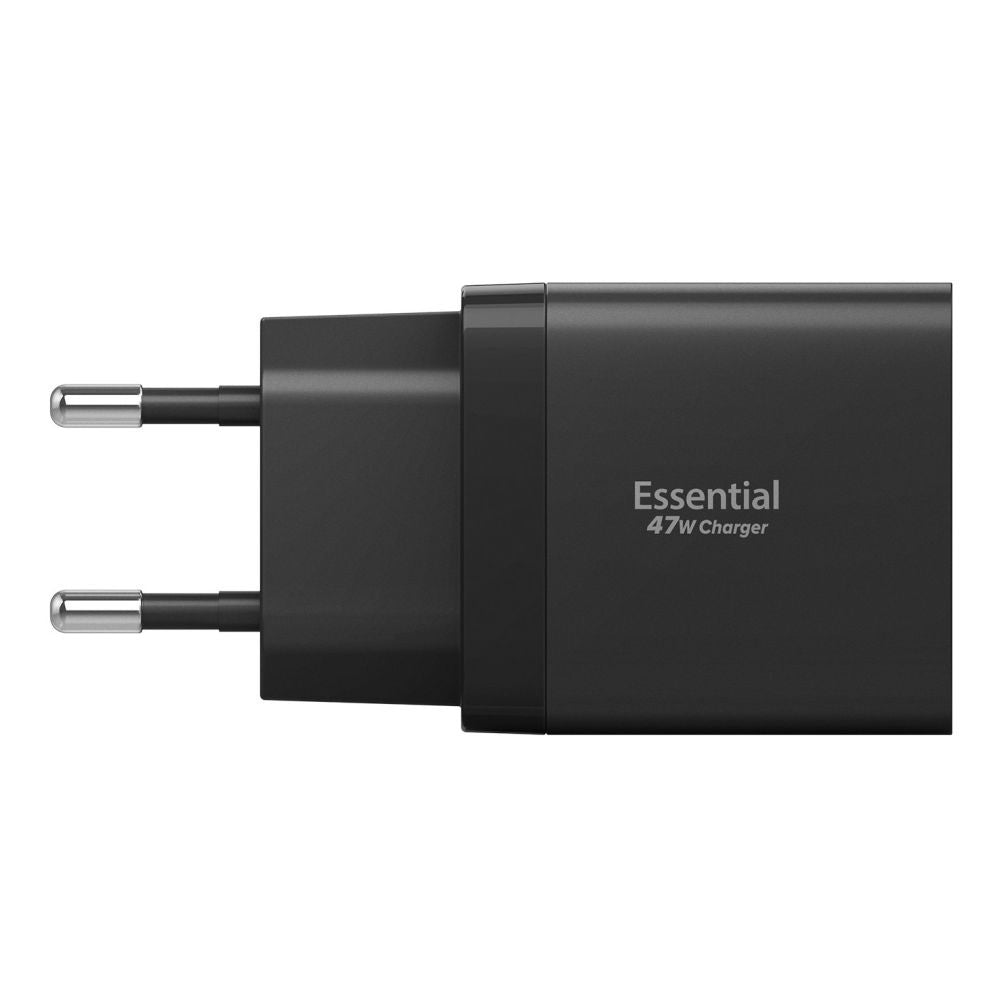 Incarcator Spigen Essential EE472EU (ACH09457), 2x Type-C, Fast Charging, Quantum Boost, 47W, Negru