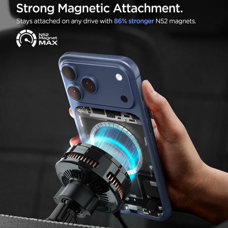 Suport Spigen with Wireless Charging Essential EV25MFAQ (ACP10511), MagSafe, Fast Charging, for Air Vent, 25W- Black