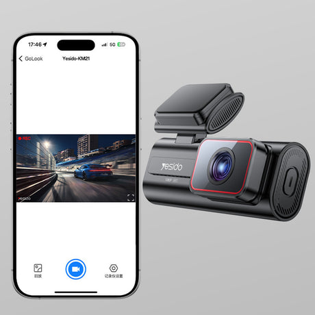 Gadget Yesido Dash Camera (KM21), Full HD 1080p, 145° Angle Range, 1.47" IPS Built-in Screen, Negru