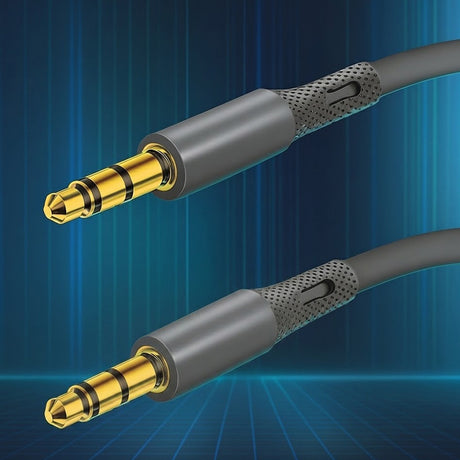 Adaptor Techsuit Premium Cable Adapter SoundFleX (AC3), 3.5mm to Jack, Hi-Fi Quality, Silica Gel, 1m, Gri