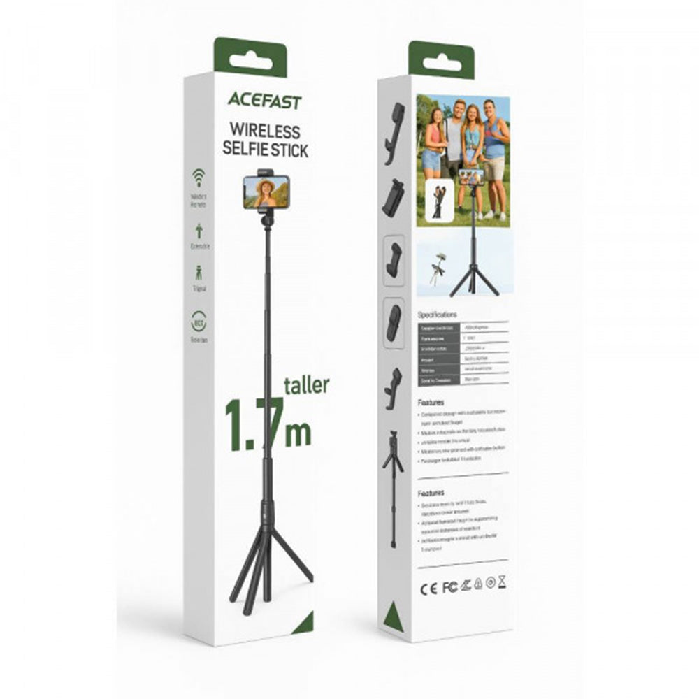 Selfie Stick Acefast (E31), Trepied Automat, 177cm, Negru