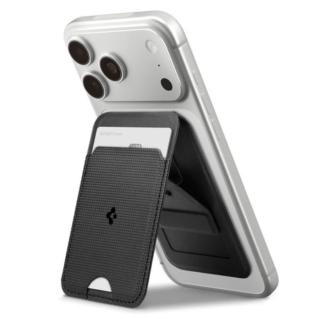 Suport Spigen Card MagSafe Slim Fold S314-1 (AFA10405), for Phone, Universal, Magnetic Grip, Stand, PU Leather, Negru