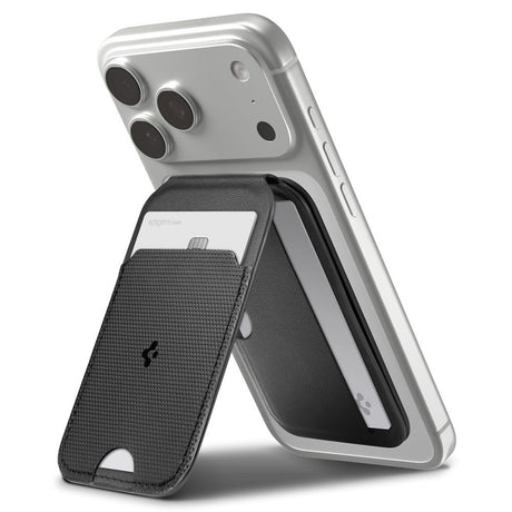 Suport Spigen Card MagSafe Slim Fold Tripod S314-2 (AFA10406), for Phone, Universal, Magnetic, Stand, PU Leather, Negru