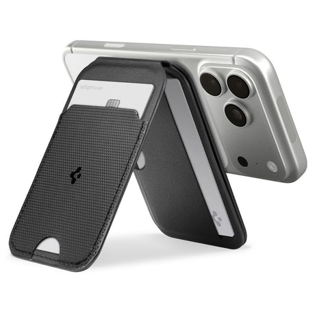 Suport Spigen Card MagSafe Slim Fold Tripod S314-2 (AFA10406), for Phone, Universal, Magnetic, Stand, PU Leather, Negru