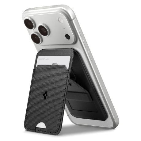 Suport Spigen Card MagSafe Slim Fold Tripod S314-3 (AFA10751), for Phone, Universal, Magnetic, Stand, PU Leather, Negru