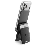 Suport Spigen Card MagSafe Slim Fold Tripod S314-3 (AFA10751), for Phone, Universal, Magnetic, Stand, PU Leather, Negru