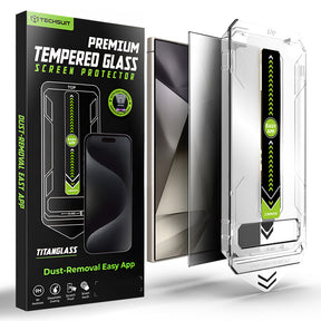 Folie de protectie Techsuit TitanGlass CrystalHD compatibil cu Samsung Galaxy S24 Ultra, Privacy