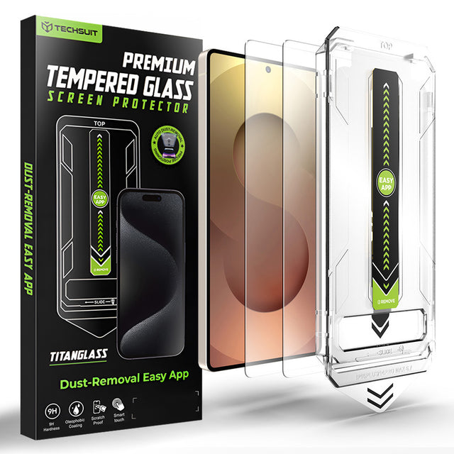 Folie de protectie Techsuit TitanGlass CrystalHD (set de 2) compatibil cu Samsung Galaxy S25 Ultra, Transparent