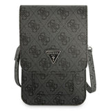 Geanta Guess Universal Phone Pouch Zip Triangle 4G (GUWBP4TMGR), Universal, Adjustable Strap, Eco-Leather, 2 Large, 4 Small Pocket, Negru