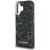 Husa de protectie Karl Lagerfeld IML Leopard Pattern MagSafe (KLHMP16SHDLEOICK) compatibil cu iPhone 16, Negru