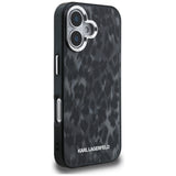 Husa de protectie Karl Lagerfeld IML Leopard Pattern MagSafe (KLHMP16SHDLEOICK) compatibil cu iPhone 16, Negru