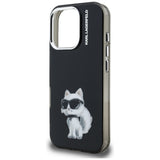 Husa de protectie Karl Lagerfeld IML Aquarelle Choupette Logo (KLHCP16XHMCHAQK) compatibil cu iPhone 16 Pro Max, Negru