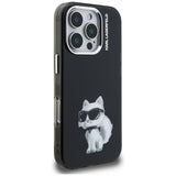 Husa de protectie Karl Lagerfeld IML Aquarelle Choupette Logo (KLHCP16XHMCHAQK) compatibil cu iPhone 16 Pro Max, Negru
