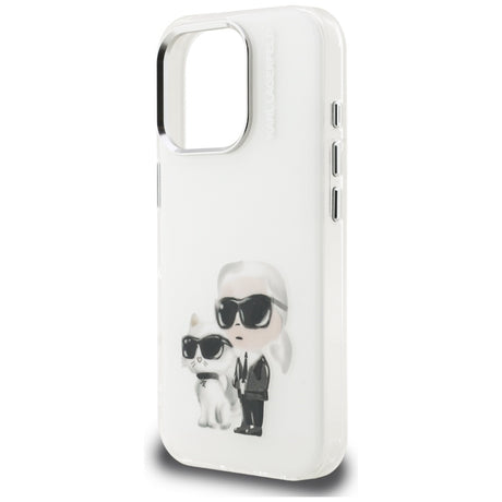 Husa de protectie Karl Lagerfeld IML Aquarelle Karl & Choupette (KLHCP16LHMKCAQH) compatibil cu iPhone 16 Pro, Alb