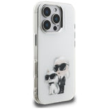 Husa de protectie Karl Lagerfeld IML Aquarelle Karl & Choupette (KLHCP16LHMKCAQH) compatibil cu iPhone 16 Pro, Alb