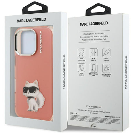 Husa de protectie Karl Lagerfeld IML Aquarelle Choupette Logo (KLHCP16LHMCHAQP) compatibil cu iPhone 16 Pro, Roz