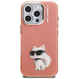 Husa de protectie Karl Lagerfeld IML Aquarelle Choupette Logo (KLHCP16LHMCHAQP) compatibil cu iPhone 16 Pro, Roz