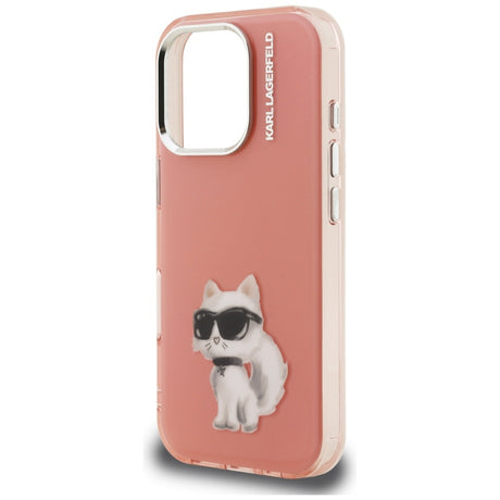 Husa de protectie Karl Lagerfeld IML Aquarelle Choupette Logo (KLHCP16LHMCHAQP) compatibil cu iPhone 16 Pro, Roz