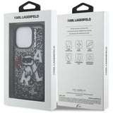 Husa de protectie Karl Lagerfeld Liquid Glitter Choupette Logo MagSafe (KLHCP16LLCHSCTDK) compatibil cu iPhone 16 Pro, Negru