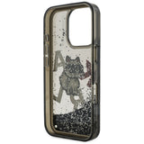 Husa de protectie Karl Lagerfeld Liquid Glitter Choupette Logo MagSafe (KLHCP16LLCHSCTDK) compatibil cu iPhone 16 Pro, Negru
