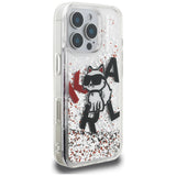 Husa de protectie Karl Lagerfeld Liquid Glitter Choupette Logo MagSafe (KLHCP16XLCHSCTDT) compatibil cu iPhone 16 Pro Max, Transparent