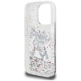 Husa de protectie Karl Lagerfeld Liquid Glitter Choupette Logo MagSafe (KLHCP16XLCHSCTDT) compatibil cu iPhone 16 Pro Max, Transparent