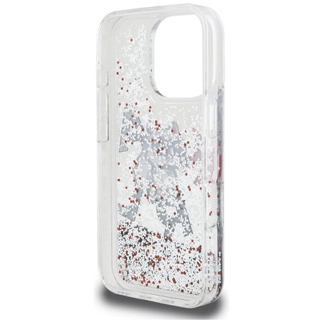 Husa de protectie Karl Lagerfeld Liquid Glitter Choupette Logo MagSafe (KLHCP16XLCHSCTDT) compatibil cu iPhone 16 Pro Max, Transparent