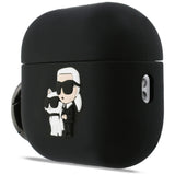 Casti Karl Lagerfeld Silicone Karl&Choupette Head 3D (KLAP3RUNKC), Apple AirPods Pro 3, Negru