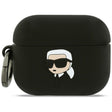 Casti Karl Lagerfeld Silicone Karl Head 3D (KLAP3RUNIKK), Apple AirPods Pro 3, Negru