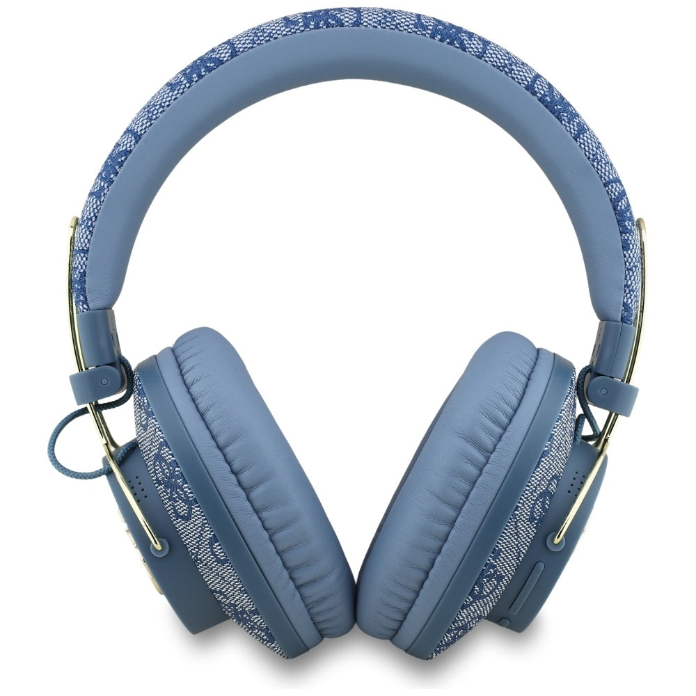Casti Guess Wireless 4G Metal Logo (GUBHS72P4FC4MB), Bluetooth 5.3, ENC, USB-C, Eco-Leather, On-ear, 300mAh, Albastru