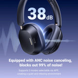 Casti Ugreen Wireless HiTune Max5C HP203 (35758), Bluetooth 5.4, Hybrid Active Noise Cancelling, Hi-Res Audio, Alb