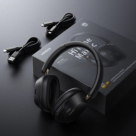 Casti Ugreen Wireless HiTune Max5C HP203 (35758), Bluetooth 5.4, Hybrid Active Noise Cancelling, Hi-Res Audio, Alb
