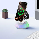Incarcator Yesido Wireless Charging Station 3in1 (DS31), for iPhone, Apple Watch, AirPods, Magnetic Grip, RGB Lighting, Alb