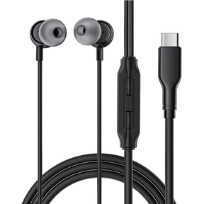 Casti Acefast Wired Earphones (L8), Type-C, In-ear Design, with Microphone, Control Remote, Flexible, Silicone, 1.2m, Negru