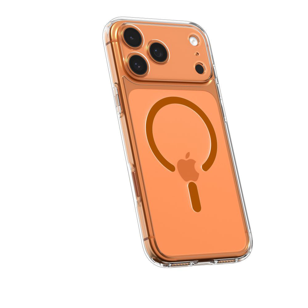 Husa de protectie Spigen Ultra Hybrid MagSafe (ACS11112) compatibil cu iPhone 17 Pro, Transparent / Orange