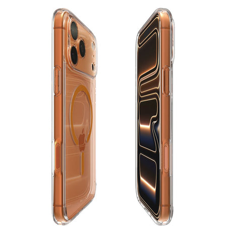 Husa de protectie Spigen Ultra Hybrid MagSafe (ACS11109) compatibil cu iPhone 17 Pro Max, Transparent / Orange