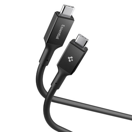 Cablu Spigen Essential EB10020CC (ACA09460), Fast Charging, Type-C to Type-C, 100W, 5Gbps, E-Marker Chip, 2m, Negru