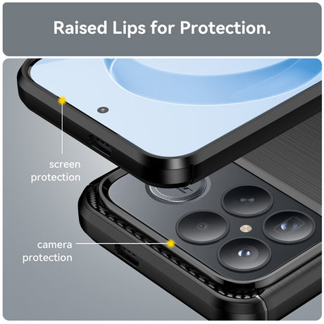 Husa de protectie Techsuit Carbon Silicone compatibil cu Xiaomi Poco F8 Ultra, Negru