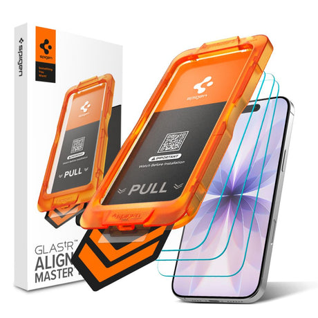 Spigen Folie de protectie Spigen (set de 3) Glas.tR Align Master Slim (AGL10484) compatibil cu iPhone 17, Transparent