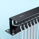 Cablu Ugreen Organizer NW128 (70424), Panel with 24 Ports, Management System, Metal, Up to 19", Negru