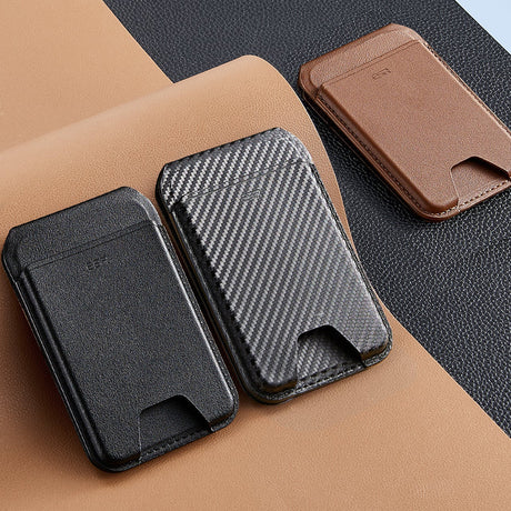 Suport ESR Classic Magnetic Wallet Stand (3C13210300265), with Magnetic Ring, Vegan Leather, Adjustable, 3x Card Slots, Maro