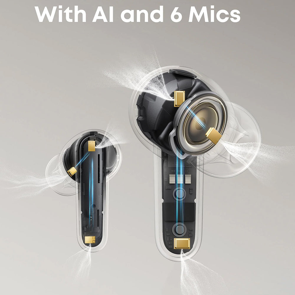 Casti Anker P41i (A3937G21), Built-in Type-C Charger, Power Bank/Stand, ANC, 6x Mics, Gaming Mode, Bass, Alb