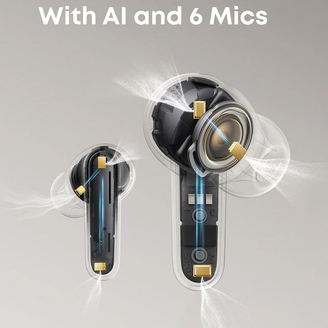 Casti Anker P41i (A3937G21), Built-in Type-C Charger, Power Bank/Stand, ANC, 6x Mics, Gaming Mode, Bass, Alb
