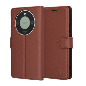 Husa de protectie Techsuit Leather Folio compatibil cu Honor Magic8 Lite, Maro