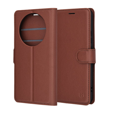 Husa de protectie Techsuit Leather Folio compatibil cu Honor Magic8 Lite, Maro