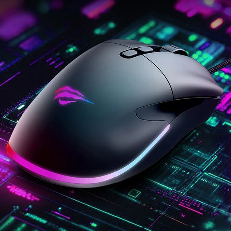 Tastatura/Mouse Havit Wired Gaming Mouse (MS954), 800/1600/2400/3200/6400/12000 DPI, 1.6m, 5V, Negru