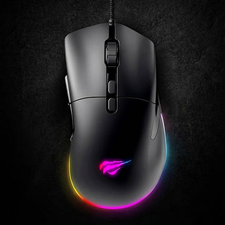 Tastatura/Mouse Havit Wired Gaming Mouse (MS954), 800/1600/2400/3200/6400/12000 DPI, 1.6m, 5V, Negru