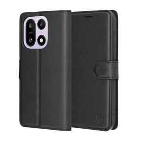 Husa de protectie Techsuit Leather Folio compatibil cu OnePlus 15, Negru