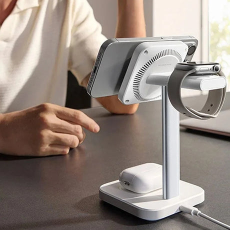 Incarcator ESR CryoBoost Charging Station (2C5880861), for Phone, Apple Watch, AirPods, Detachable Watch Charger, Qi2, Negru